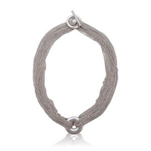 TIFFANY & CO. STERLING SILVER MESH CIRCLE NECKLACE